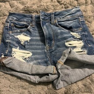american eagle hi-rise shortie shorts